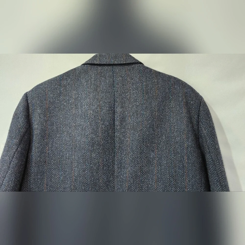 Members Only Gray Herringbone Wool Sport Coat‎ Mens Size 44L Blazer Jacket